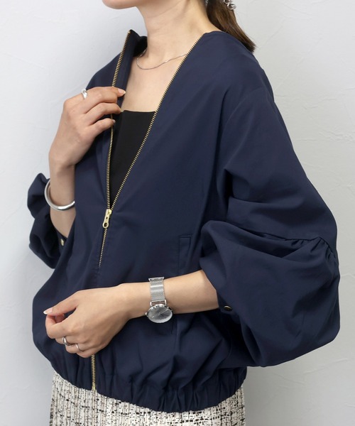 Aletta vita ブルゾン アウター 極伸びタック使いブルゾン レディース 