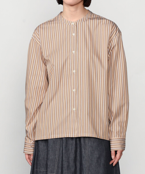 ブラウス シャツ nicholson ＆ nicholson |「別注」ドローストリングブラウス ストライプ WOMEN レディース