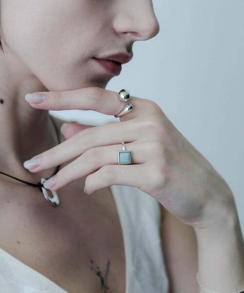 指輪 リング SMELLY so’　square amazonite ring レディースの画像