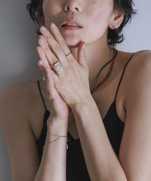 指輪 リング SMELLY so’　square amazonite ring レディースの画像