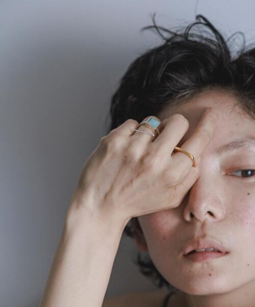 指輪 リング SMELLY so’　square amazonite ring レディースの画像