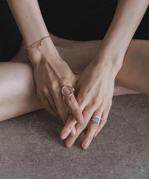 指輪 リング SMELLY so’　square amazonite ring レディースの画像