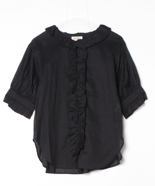 「BEAMS BOY」 7分袖カットソー ONE SIZE ブラック レディース BEAMS BOY 「BEAMS BOY」 7分袖ブラウス ONE SIZE ブラック
