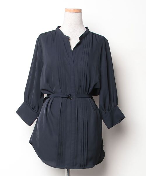 「green label relaxing」 7分袖ブラウス FREE ネイビー レディース