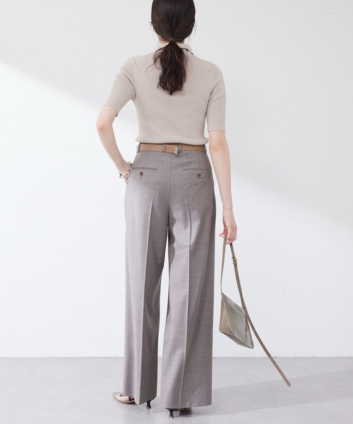 Whim Gazette(ウィム ガゼット) ポロカラーセーター　グレー Whim Gazette(ウィム ガゼット) ポロカラーセーター グレー ポロ