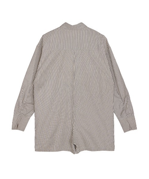 サロペット・オーバーオール・オールインワン Ameri Vintage STRIPE SHIRT ROMPERS Ameri（アメリ） オールインワン STRIPE SHIRT ROMPERS レディース