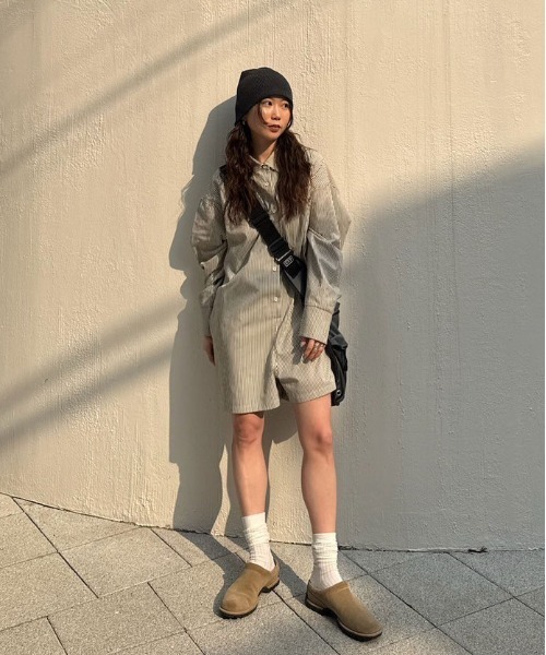 Ameri（アメリ） オールインワン STRIPE SHIRT ROMPERS レディース