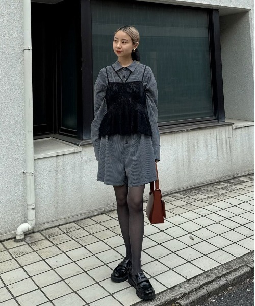 Ameri（アメリ） オールインワン STRIPE SHIRT ROMPERS レディース