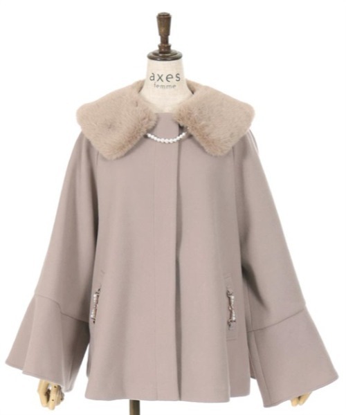 「axes femme」 ピーコート FREE モカ レディース_画像2