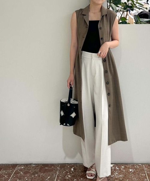 【ハンドメイド品】一点もの　リネン混ジレワンピース【新品】 リネンライクジレワンピース|ANAYI OFFICIAL ONLINE STORE