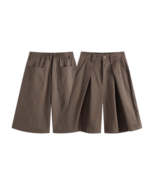 パンツ タックワイドハーフパンツ メンズ レディース : ZOZOTOWN