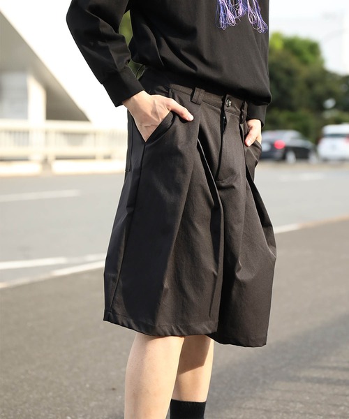 パンツ タックワイドハーフパンツ (SS) メンズ レディース : ZOZOTOWN