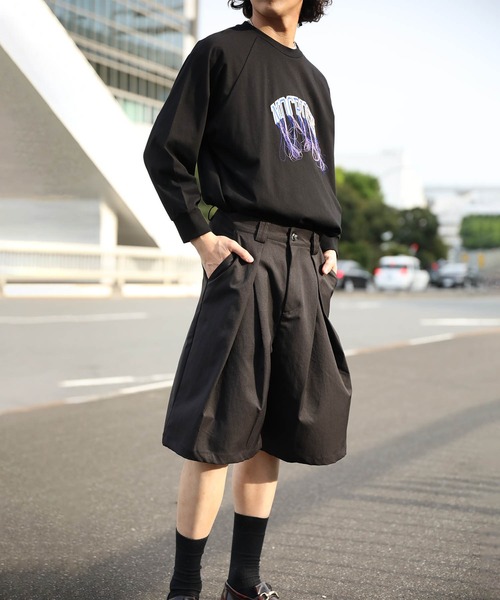 パンツ タックワイドハーフパンツ (SS) メンズ レディース : ZOZOTOWN