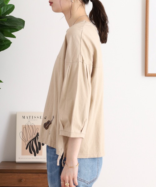 tシャツ EMAGO 夜風と音色刺繍Ｔシャツ レディース Emago tシャツ EMAGO 夜風と音色刺繍Tシャツ レディース
