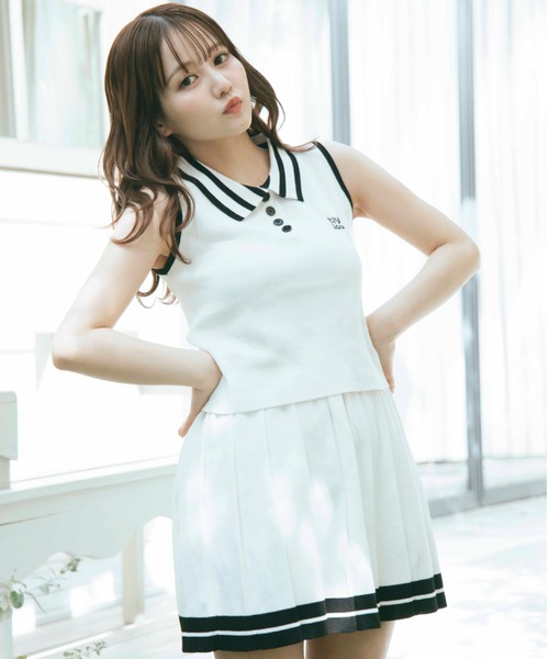 TITTY＆CO. セットアップ ノースリーブポロ襟セットアップ レディース