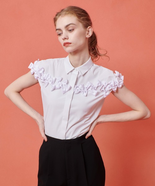ブラウス シャツ 「LOULOU WILLOUGHBY」メニーリボンシャツ レディース