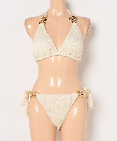 おしゃれスタ 水着 「MKTM select」プリーツ×ゴールドパーツリボン