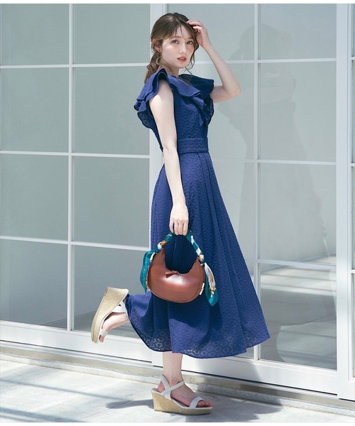 Na＋H フリルひざ丈ワンピース コットン風フリルAラインワンピース | outlet | axes femme