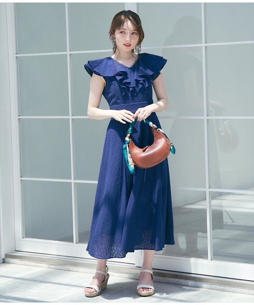 Liplines　新品　レースワンピース SWINGLE ワンピース フリルフリルコットンレースワンピース