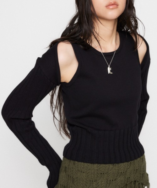 LAGUA GEM（ラグアジェム） ニット セーター RIB SLEEVE 2PIECE