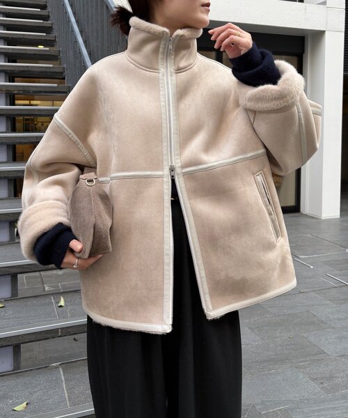 DouDou（ドゥドゥ） コート アウター フェイクムートンショートコート