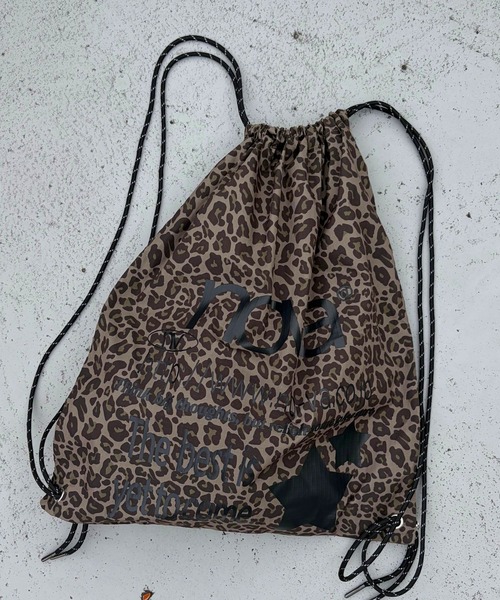 デイバック リュック 総柄デザインナップサック/無地ブラック カモフラ