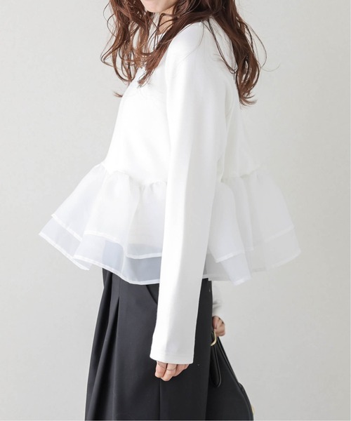INGEBORG 豪華フリルシアートップス 日本製 フリーサイズ ヴィンテージ① SUGAR BISKET（シュガービスケット） tシャツ シアーフリルドッキング