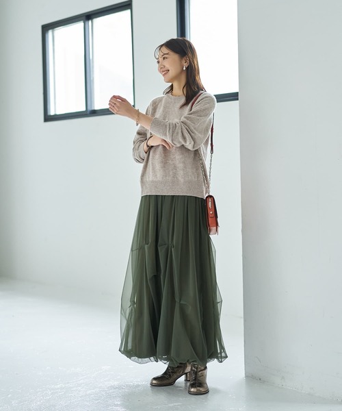 STYLE DELI（スタイルデリ） ロング スカート 「LUXE」タックチュール