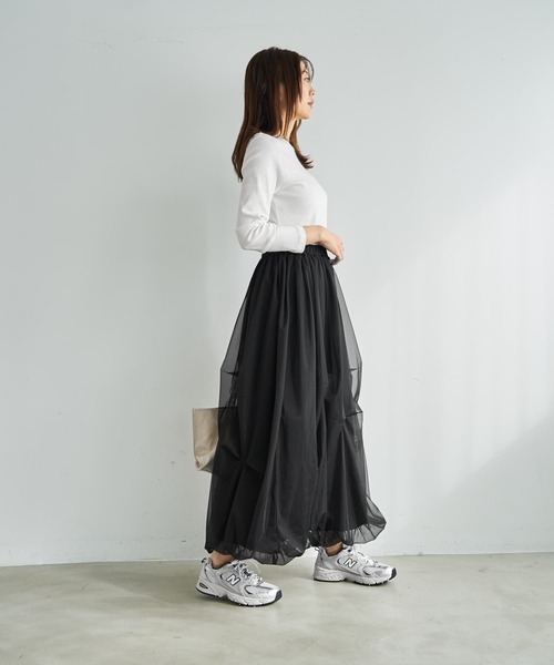 STYLE DELI（スタイルデリ） ロング スカート 「LUXE」タックチュール