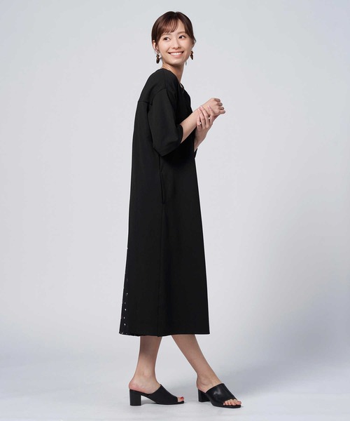 「HONEYSUCKLE ROSE」 半袖ワンピース M-L カーキブラウン レディース_画像6