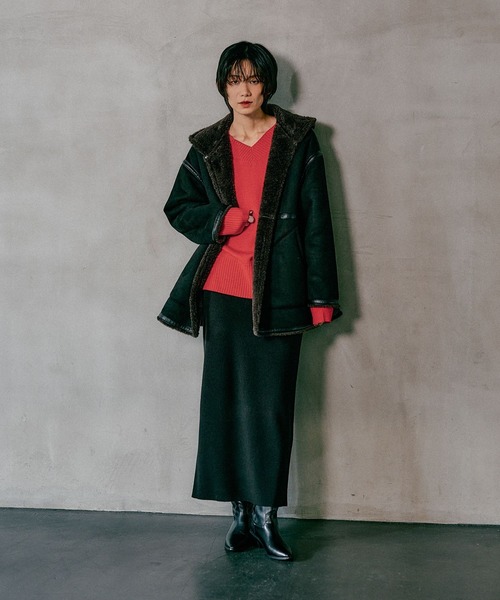 LEPSIM（レプシィム） ムートンコート ボアコート リバーシブル