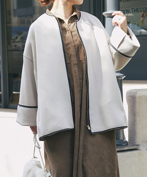 「un dix cors」 ブルゾン FREE ネイビー レディース_画像3