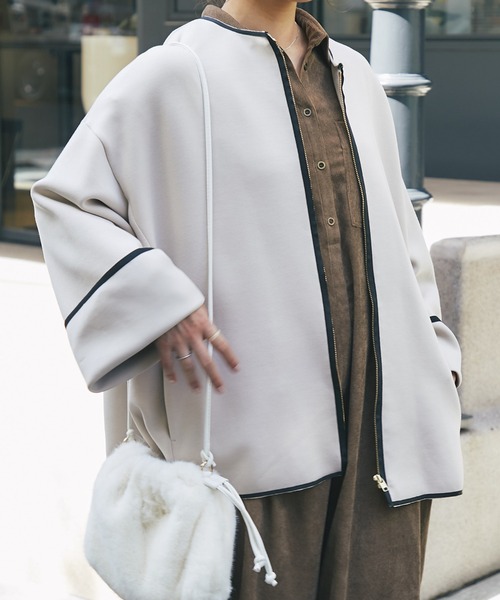 「un dix cors」 ブルゾン FREE ネイビー レディース_画像9