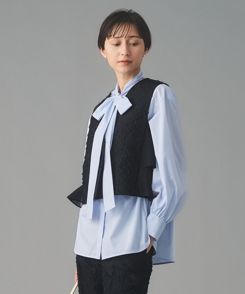 専用✨UNITEDARROWS 　エアリードットジャガード ベスト　ジレ　紺色 UNITED ARROWS（ユナイテッドアローズ）の「エアリー ドットジャカード