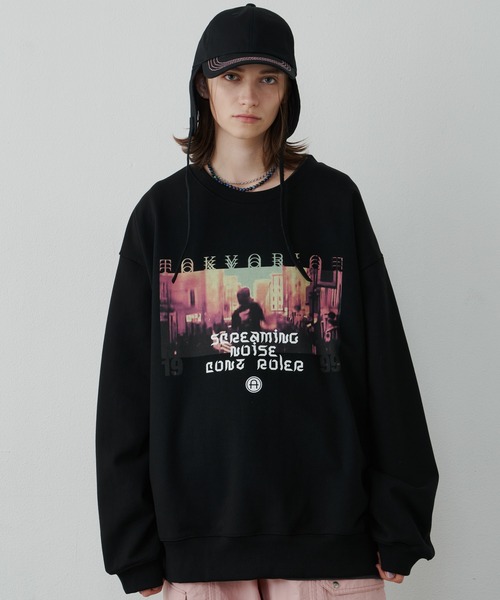 「AIVER」 スウェットカットソー LARGE グレイッシュブルー メンズ_画像5