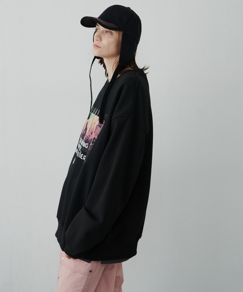 「AIVER」 スウェットカットソー LARGE グレイッシュブルー メンズ_画像6