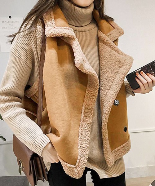 Dewlily コート アウター やわらかな質感で魅せるコーデフェイク