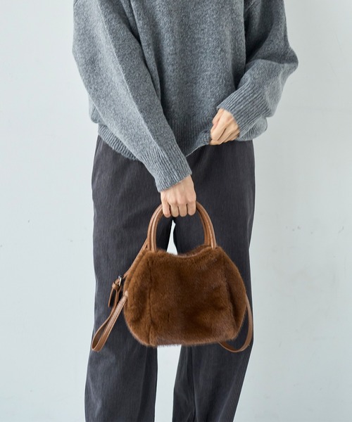 mil（ミル） ハンドバッグ フェイクファー 2way ミニバッグ「585157