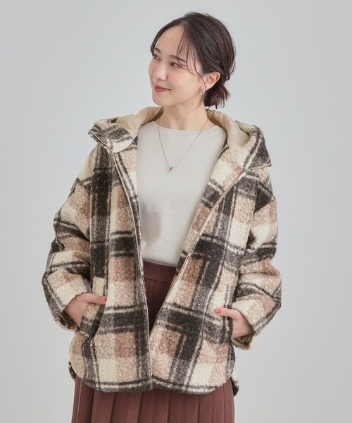 SHOO・LA・RUE（シューラルー） コート アウター ブークレチェック