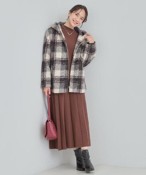 SHOO・LA・RUE（シューラルー） コート アウター ブークレチェック 