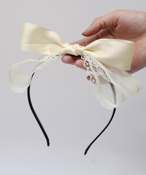 Mayree カチューシャ 「urge select」サテン×オーガンジー×レース