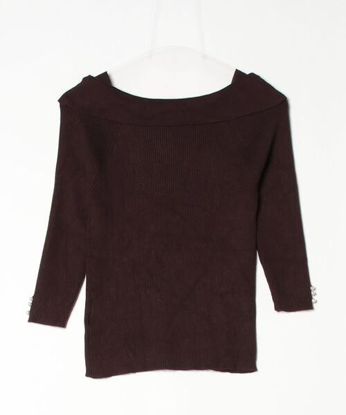トッコトコ tocco closet（トッコ クローゼット） 7分袖ニット M ダークブラウン