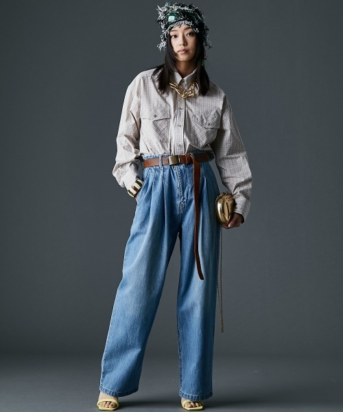 「GEVS.」 デニムパンツ 76 ライトブルー レディース_画像2