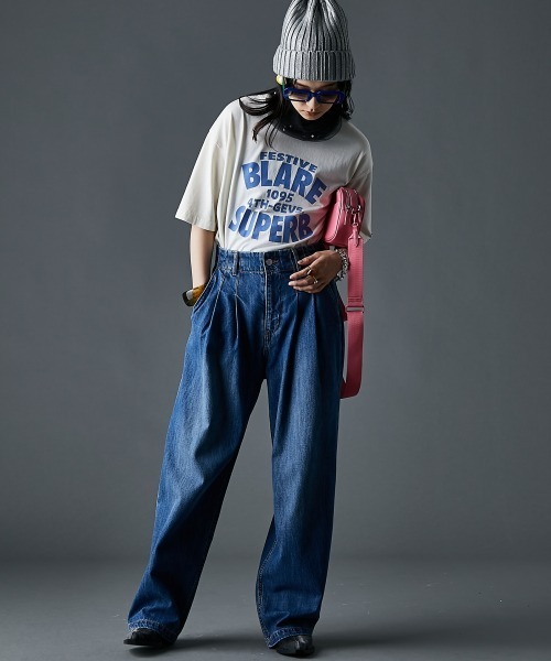 「GEVS.」 デニムパンツ 76 ライトブルー レディース_画像5