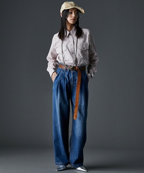 「GEVS.」 デニムパンツ 76 ライトブルー レディース_画像6