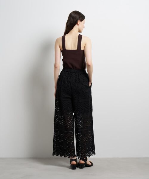 ワイドパンツ パンツ エンブロイダリーコットンレースパンツ レディースの画像