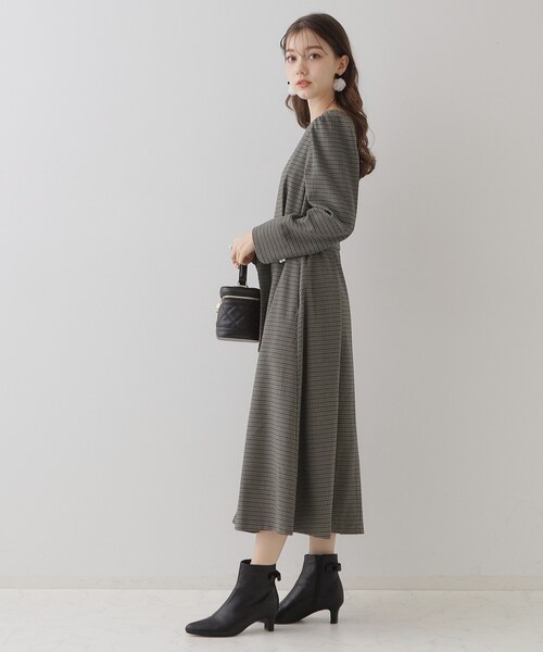 「couture brooch」 長袖ワンピース 38 ブラウン系その他2 レディース_画像3