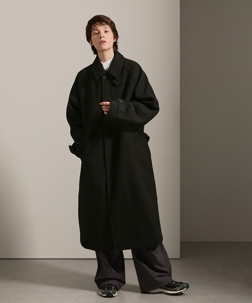「EMMA CLOTHES」 ステンカラーコート M ブラック メンズ_画像7