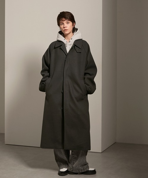 「EMMA CLOTHES」 ステンカラーコート M ブラック メンズ_画像9
