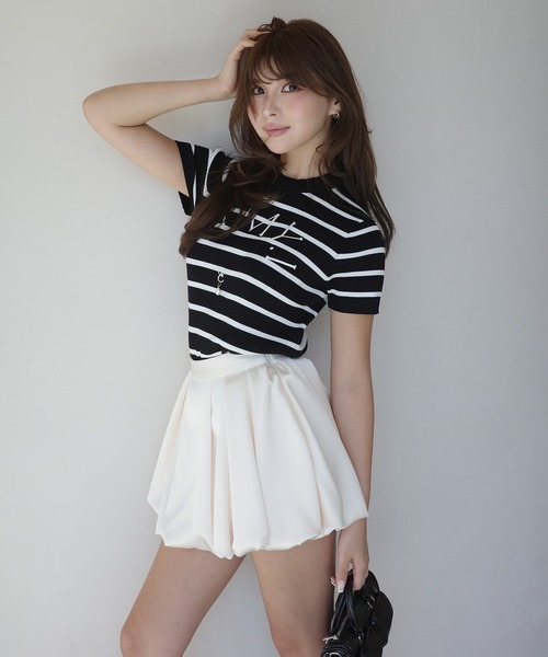 EIMY ISTOIRE サテンバルーンスカート 38 WHITE エイミーイストワール EIMY ISTOIRE サテンバルーンスカート （WHITE